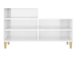 Mueble zapatero madera contrachapada blanco brillo 102x36x60 cm ES565233