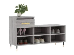 Mueble zapatero madera contrachapada gris Sonoma 102x36x60 cm ES510619
