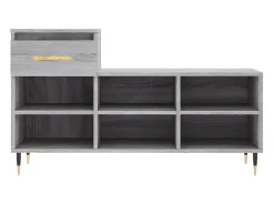 Mueble zapatero madera contrachapada gris Sonoma 102x36x60 cm ES510619