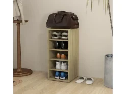 Mueble zapatero madera contrachapada roble Sonoma 31,5x35x70 cm ES817659