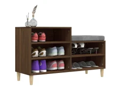 Mueble zapatero madera contrachapada roble marrón 102x36x60 cm ES336010