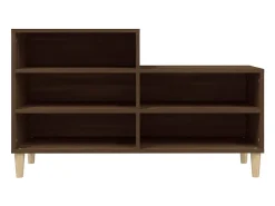 Mueble zapatero madera contrachapada roble marrón 102x36x60 cm ES336010