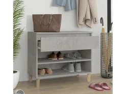 Mueble zapatero madera contrachapada gris hormigón 70x36x60 cm ES349426