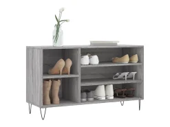 Mueble zapatero madera contrachapada gris Sonoma 102x36x60 cm ES984865
