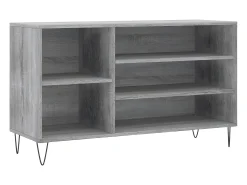 Mueble zapatero madera contrachapada gris Sonoma 102x36x60 cm ES984865