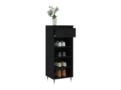 Mueble zapatero madera contrachapada negro 40x36x105 cm ES688311