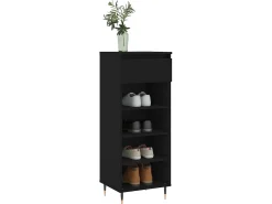 Mueble zapatero madera contrachapada negro 40x36x105 cm ES688311