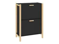 Mueble zapatero madera contrachapada negro 57,5x33x80 cm ES998006