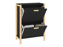 Mueble zapatero madera contrachapada negro 57,5x33x80 cm ES998006
