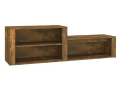Mueble zapatero madera contrachapada roble ahumado 150x35x45 cm ES219346