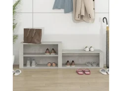 Mueble zapatero madera contrachapada gris hormigón 150x35x45 cm ES803719