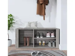 Mueble zapatero madera contrachapada gris Sonoma 100x35x45 cm ES558830