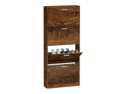 Mueble zapatero madera contrachapada roble ahumado 59x17x150 cm ES261654