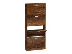 Mueble zapatero madera contrachapada roble ahumado 59x17x150 cm ES261654