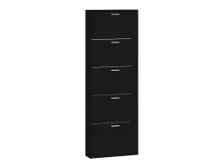 Mueble zapatero madera contrachapada negro 59x17x169 cm ES229478