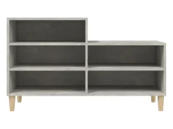 Mueble zapatero madera contrachapada gris hormigón 102x36x60 cm ES509795