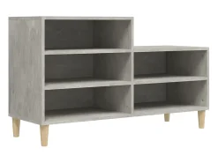 Mueble zapatero madera contrachapada gris hormigón 102x36x60 cm ES509795