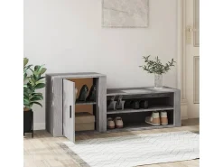 Mueble zapatero madera contrachapada gris Sonoma 130x35x54 cm ES996166