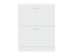 Mueble zapatero madera contrachapada blanco brillo 63x24x81 cm ES207379