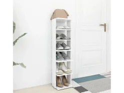 Mueble zapatero madera contrachapada blanco 27,5x27x102 cm ES121501