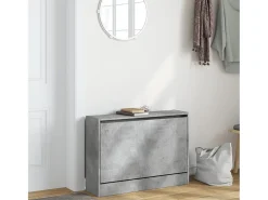 Mueble zapatero madera de ingeniería gris hormigón 80x21x57 cm ES756684