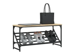 Mueble zapatero madera de ingeniería roble Sonoma 90x30x45 cm ES403204