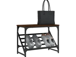 Mueble zapatero madera de ingeniería marrón roble 60x30x45 cm ES339504