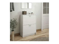 Mueble Zapatero Manila con 2 trampones en blanco. 60 cm(ancho) 81.6 cm(altura) 25 cm(fondo
