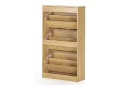 Mueble Zapatero Ángel 3 Puertas Color Roble Claro, para 18 Pares