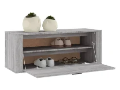 Mueble zapatero pared contrachapada gris Sonoma 100x35x38 cm ES736954