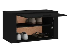Mueble zapatero pared madera contrachapada negro 70x35x38 cm ES612506