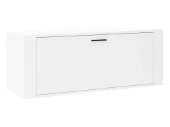 Mueble zapatero pared madera contrachapada blanco 100x35x38 cm ES753643