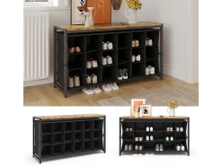 Mueble zapatero roble rústico 100x30x54.5 fyrk