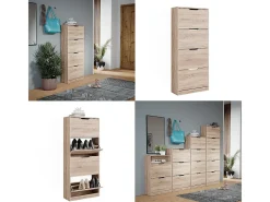 Mueble zapatero sonoma 59x22x137 luca