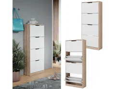Mueble zapatero sonoma/blanco 59x22x137 luca