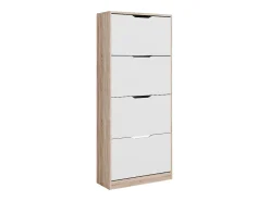 Mueble zapatero sonoma/blanco 59x22x137 luca