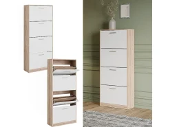 Mueble zapatero sonoma/blanco 59x22x137 gizmo