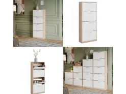Mueble zapatero sonoma/blanco 59x22x137 gizmo