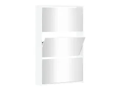 Mueble zapatero y espejo 3 niveles blanco brillo 63x17x102,5 cm ES364472