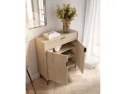 Mueble zapatero/armario - A89cm x L90cm x P29cm roble claro - Alice