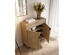 Mueble zapatero/armario - A89cm x L90cm x P29cm roble dorado - Alice