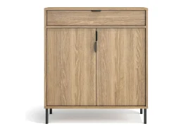 Mueble zapatero/armario - A89cm x L90cm x P29cm roble dorado - Alice