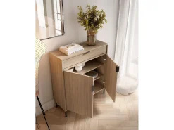 Mueble zapatero/armario - A89cm x L90cm x P29cm nogal claro - Alice