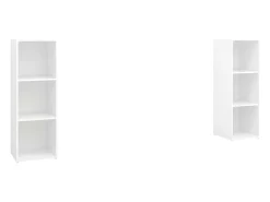 Muebles de salón 2 piezas madera ingeniería blanco 107x35x37 cm