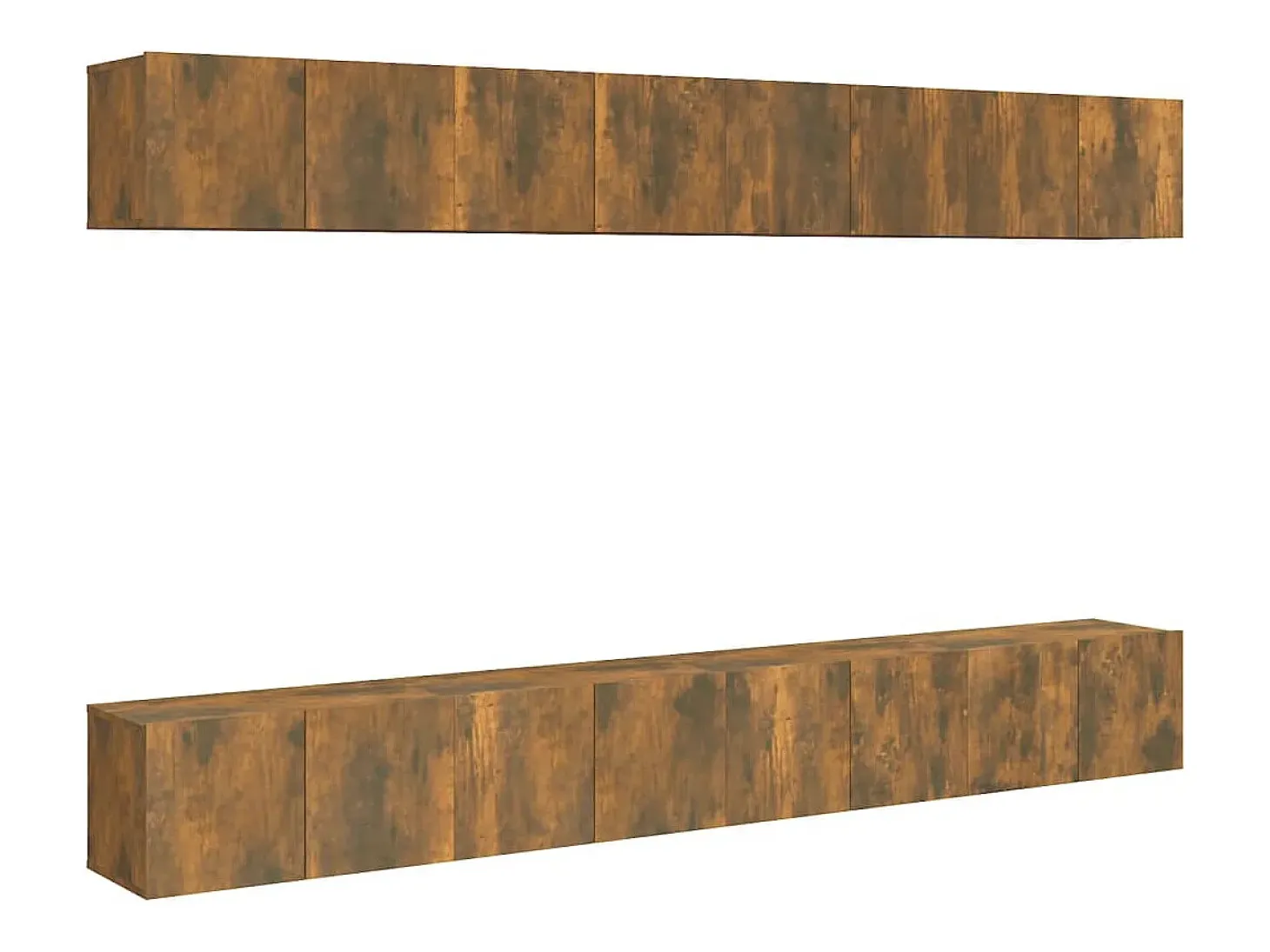 Muebles de TV 8 piezas madera color roble ahumado 60x30x30 cm