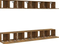 Muebles de TV 8 piezas madera color roble ahumado 60x30x30 cm