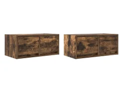 Muebles de TV 2 uds madera ingeniería color roble 60x31x25,5 cm