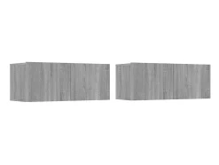Muebles de TV 2 uds madera ingeniería gris Sonoma 80x30x30 cm ES14828