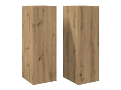 Muebles de TV 2 uds madera roble artisan 30,5x30x90 cm
