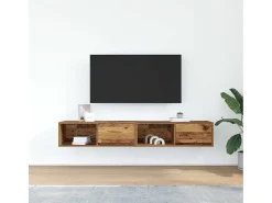 Muebles de TV 2 uds 80x31x25,5 cm Madera ingeniería envejecida